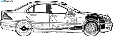 2002 Mercedes-Benz C-Class W203 C32 AMG Sedan blueprint