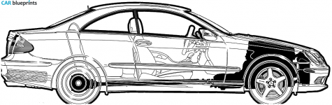 2004 Mercedes-Benz CLK-Class W209 CLK500 Coupe blueprint