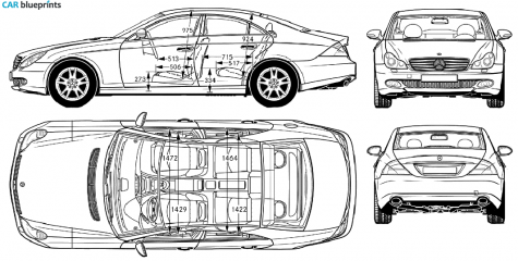 2005 Mercedes-Benz CLS-Class W219 4-door Coupe blueprint