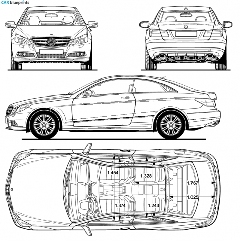 2009 Mercedes-Benz E-Class W212 Coupe blueprint