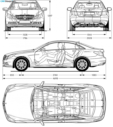 2010 Mercedes-Benz W212 E-Class Coupe blueprint