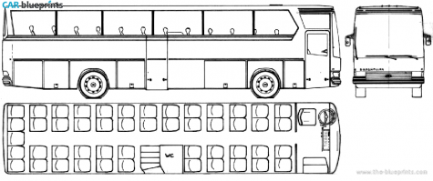 1978 Mercedes-Benz E320 Europullman Bus blueprint