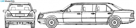 1994 Mercedes-Benz E-Class W124 E320 Limousine blueprint