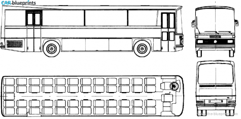 1976 Mercedes-Benz Eurostar-14 Bus blueprint