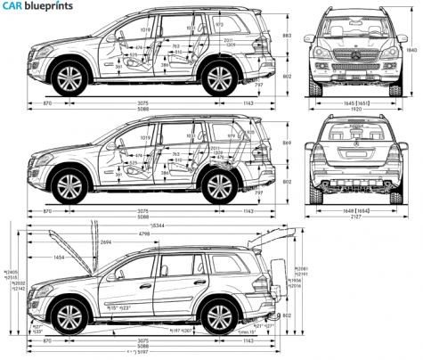 2006 Mercedes-Benz GL-Class X164 SUV blueprint