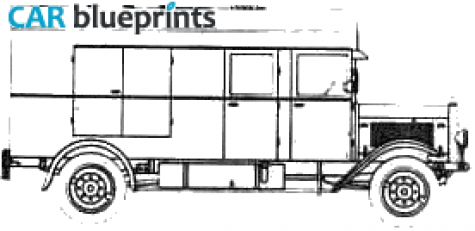 Mercedes-Benz L25000 Drehturmwagen Bus blueprint