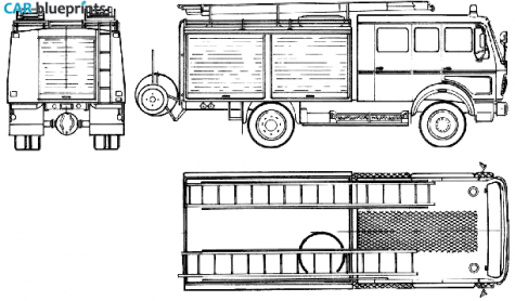 1982 Mercedes-Benz L1017-36 Fire Truck blueprint