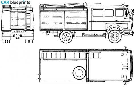 1978 Mercedes-Benz L1017F-36 Fire Truck blueprint