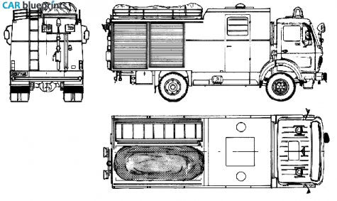 1978 Mercedes-Benz L1017 Fire Truck blueprint