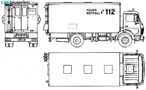 1982 Mercedes-Benz L1017 Fire Truck blueprint