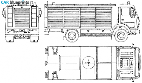 1985 Mercedes-Benz L1017 Fire Truck blueprint