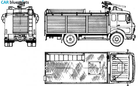 1981 Mercedes-Benz L1222F-35 Fire Truck blueprint