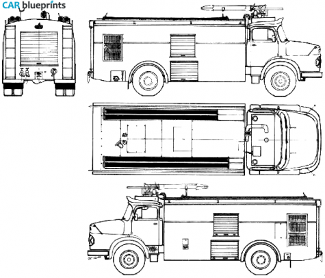 1975 Mercedes-Benz L1621 Fire Truck blueprint