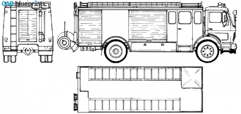 1980 Mercedes-Benz L1632-45 4x2 Fire Truck blueprint