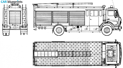 1979 Mercedes-Benz L1724 Fire Truck blueprint