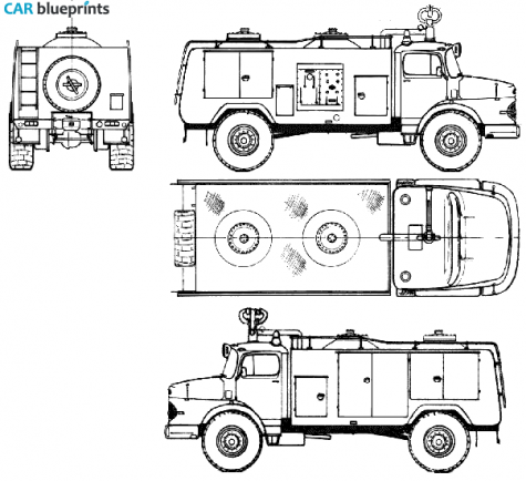 1969 Mercedes-Benz L1923 Fire Truck blueprint