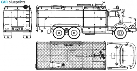 1973 Mercedes-Benz L2624 6x6 Fire Truck blueprint