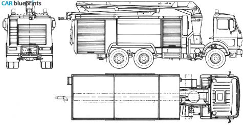 1987 Mercedes-Benz L2636-38 Fire Truck blueprint