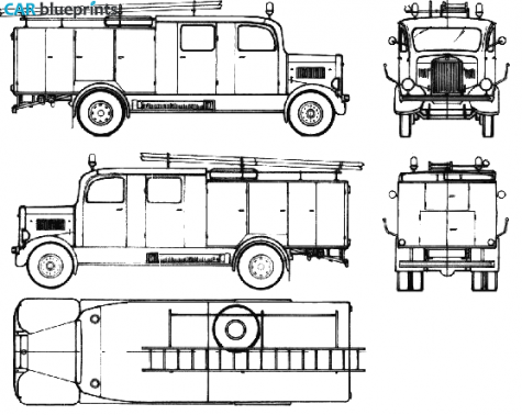 1940 Mercedes-Benz L3000S Fire Truck blueprint