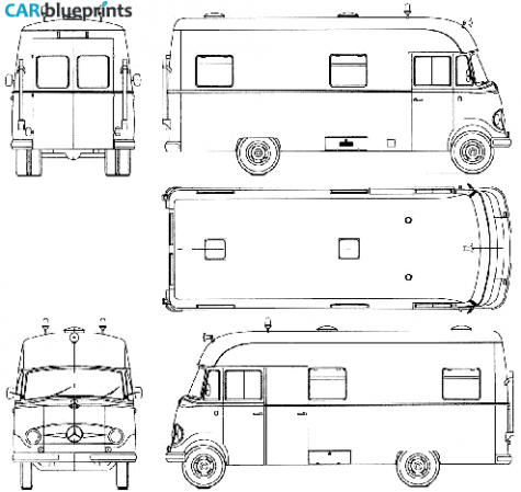 1960 Mercedes-Benz L319D Fire Van blueprint