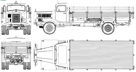 1941 Mercedes-Benz L4500A Truck blueprint