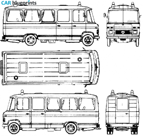 1975 Mercedes-Benz L508DG Bus blueprint