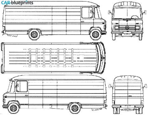 1975 Mercedes-Benz L508 LWB Van blueprint