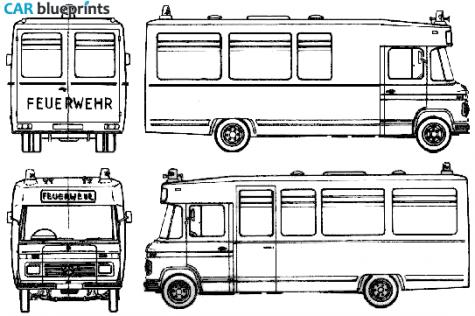 1978 Mercedes-Benz L608D Bus blueprint