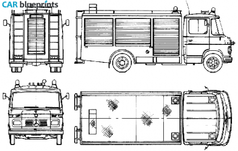 1978 Mercedes-Benz L608D Fire Truck blueprint