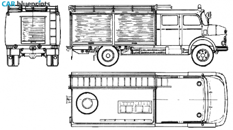 1974 Mercedes-Benz LAF1113-42 Fire Truck blueprint