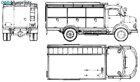 1974 Mercedes-Benz LAF1113B Fire Truck blueprint