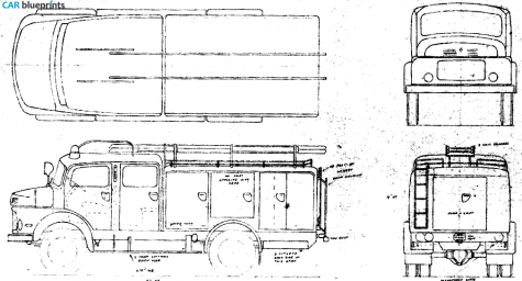 1964 Mercedes-Benz LAF322 Fire Truck blueprint