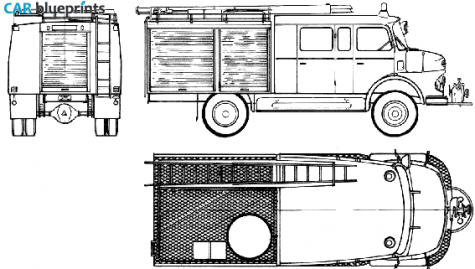 1975 Mercedes-Benz LAF911B-36 Fire Truck blueprint