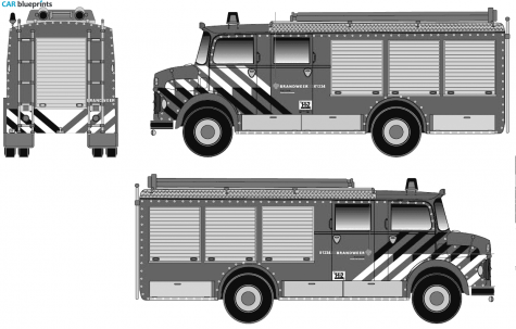 1974 Mercedes-Benz LF1113B-36 Fire Truck blueprint