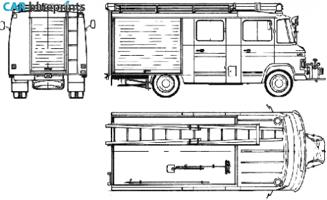 1976 Mercedes-Benz LF508D Fire Truck blueprint