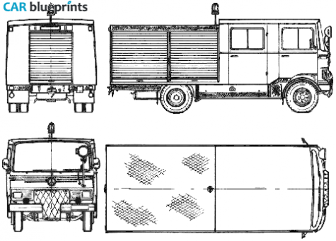 1970 Mercedes-Benz LP608 Fire Truck blueprint