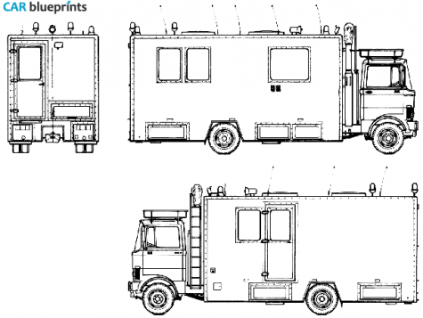 1983 Mercedes-Benz LP808 Fire Truck blueprint