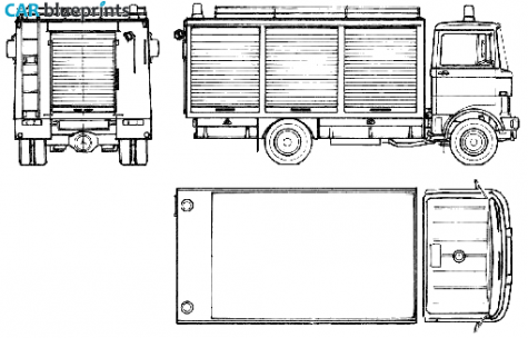 1980 Mercedes-Benz LP813 Fire Truck blueprint