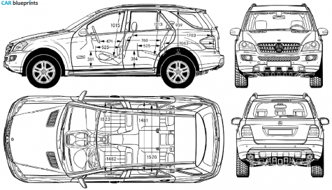 2005 Mercedes-Benz ML SUV blueprint