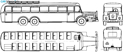 1936 Mercedes-Benz O10000 Bus blueprint