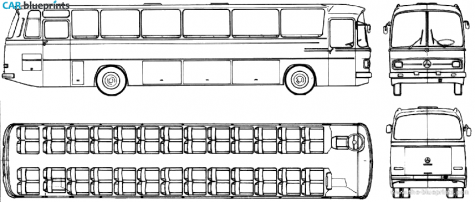 1970 Mercedes-Benz O302 LWB Bus blueprint