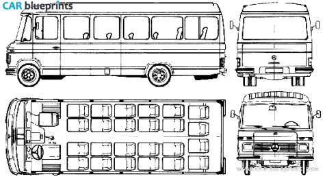 1979 Mercedes-Benz O309D Bus blueprint