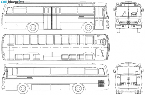 1964 Mercedes-Benz O322 Bus blueprint