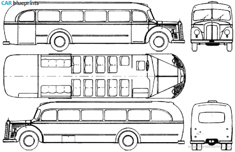 1951 Mercedes-Benz O6600 Bus blueprint