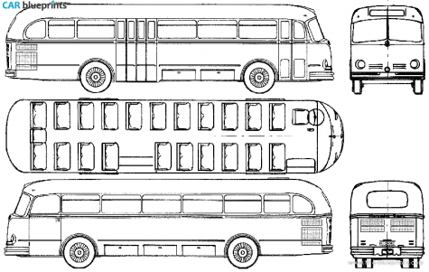 1953 Mercedes-Benz O6600H Bus blueprint