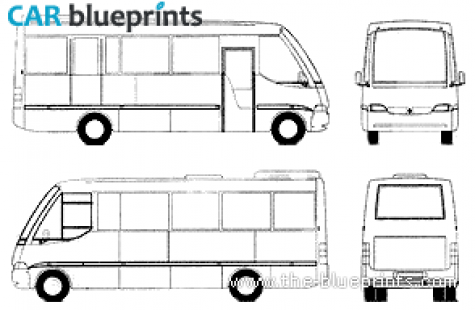 1990 Mercedes-Benz O814 Bus blueprint