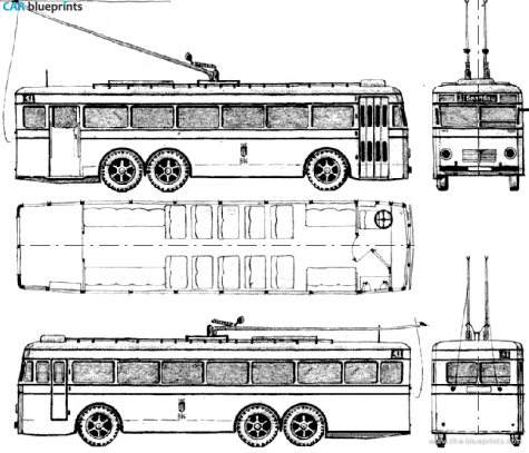 1937 Mercedes-Benz Omnibus Berlin Bus blueprint