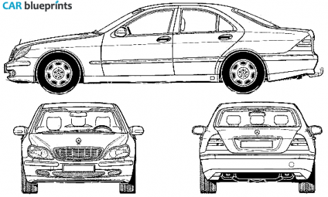 2001 Mercedes-Benz S 500 Sedan blueprint