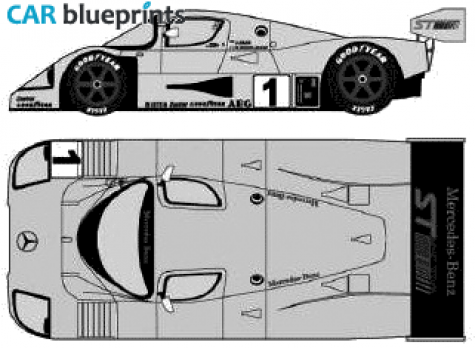 Sauber mercedes c9 blueprints #3
