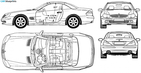 2005 Mercedes-Benz SL Coupe blueprint